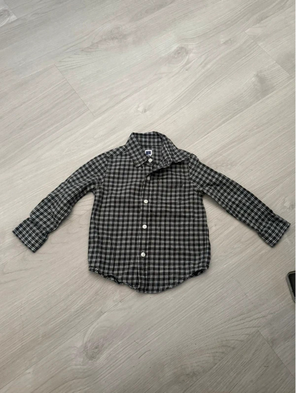 Janie and Jack Charcoal Plaid Button-Down Shirt - Size 2T